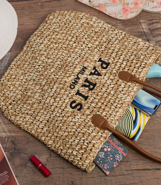 Classic summer braided shopper bag PARIS MILANO