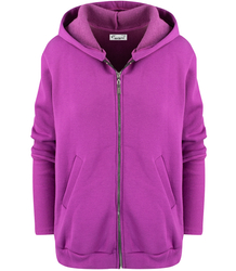 Warm women's short sweatshirt one-color basic with hood RENATA