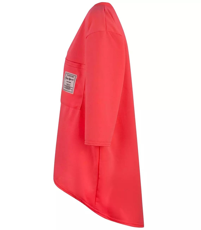 Oversize sweatshirt blouse longer back pocket