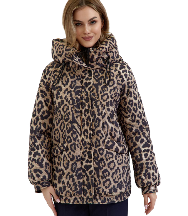 Women's quilted winter jacket with hood KORNELIA