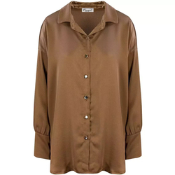 Satin loose long oversize shirt