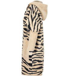 Stylowa kurtka Alpaka z kapturem Zebra 