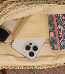 Stylish boho handbag with decorative studs and tassels