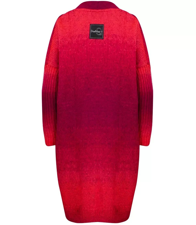 Long cardigan thick colorful ombre sweater