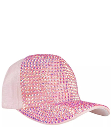 Baseball cap decorated with large zircons