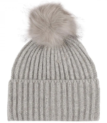 Warm women's cap with pom-pom and sequins autumn winter hat 