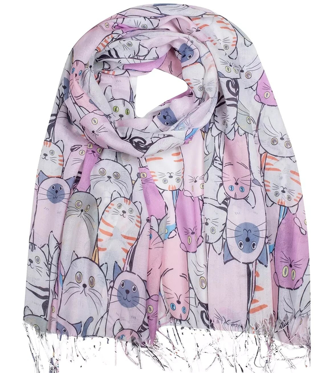 Delicate scarf shawl cats cats warm