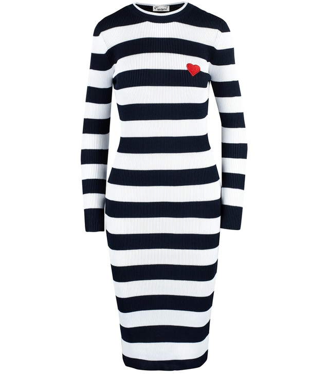 Elegant striped dress with a LOVE heart
