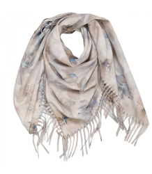 Floral women's scarf shawl with tassels