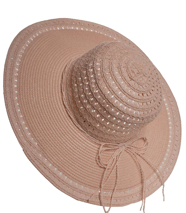 Elegant women's openwork straw hat