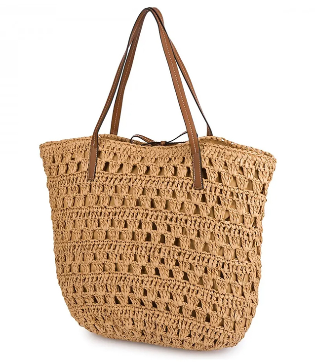 Openwork boho bag for summer with lining and zipper