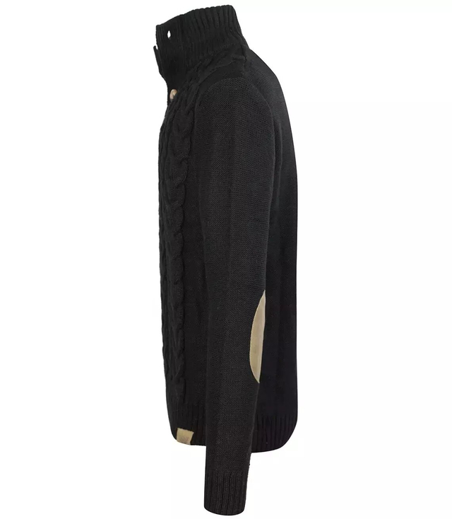 Men's Chunky Wool Turtleneck Braids Sweater