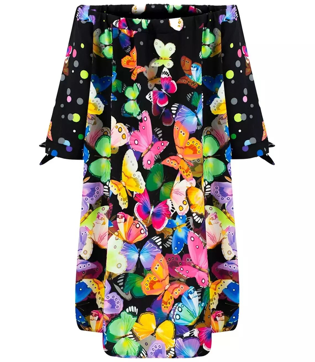 SPANISH tunic mini dress with butterflies