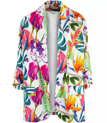 Loose-fitting flowers suit jacket