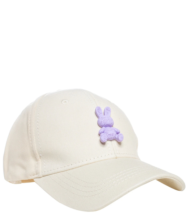 Children's baseball cap decorated with plastic bunny