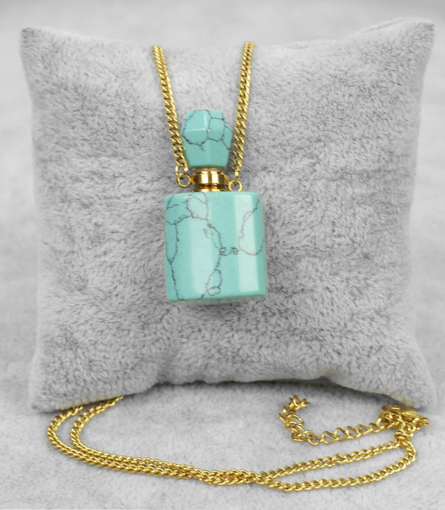 Necklace pendant perfume bottle TURQUOISE