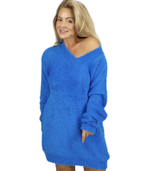 Fluffy sweater knit dress neckline FUZZYVIBE