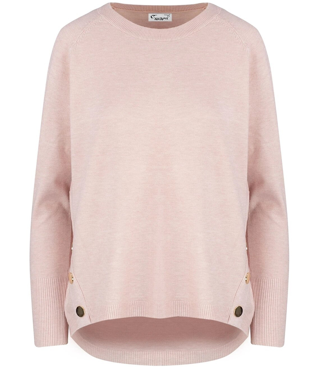 Classic smooth women's sweater with buttons MARIA