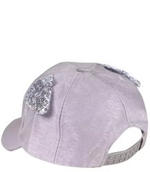 Children's hat with a cat and sequins visor