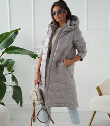 Long elegant quilted women's winter insulated coat SAMANTA