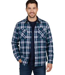 Warm men's checkered shirt with warming button-down classic