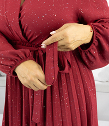 Elegant mini dress with crystals and pleated bottom VELVET COMET