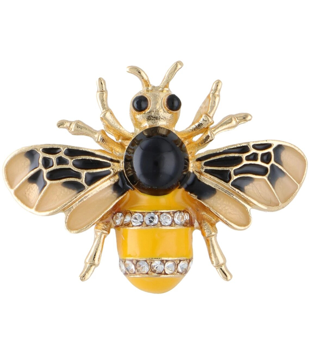 Przepiękna ozdobna złota broszka pszczoła owad