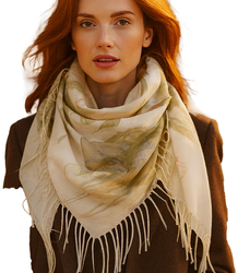 Women's scarf with floral pattern 100x100