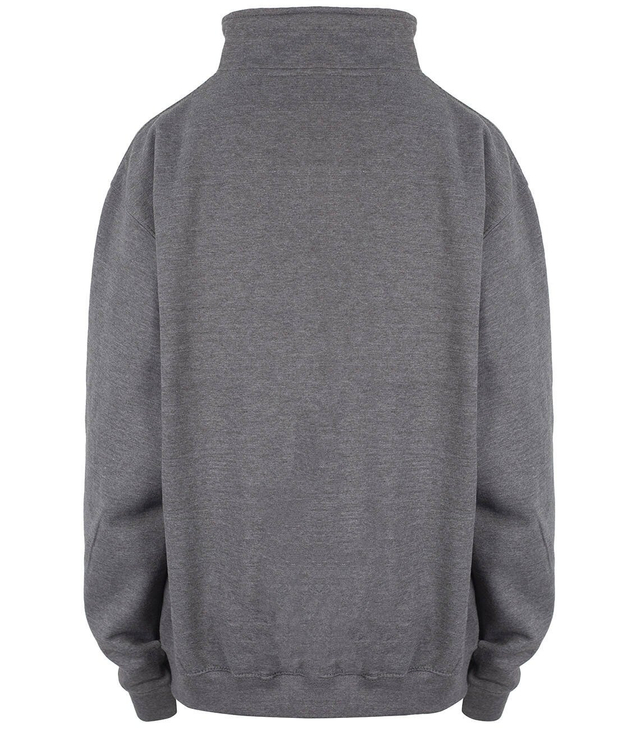 GRAY Loose sweatshirt with a collar and a zipper