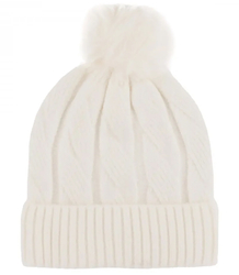 Warm women's cap with pom-pom autumn winter hat 