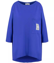 Oversize sweatshirt blouse longer back pocket