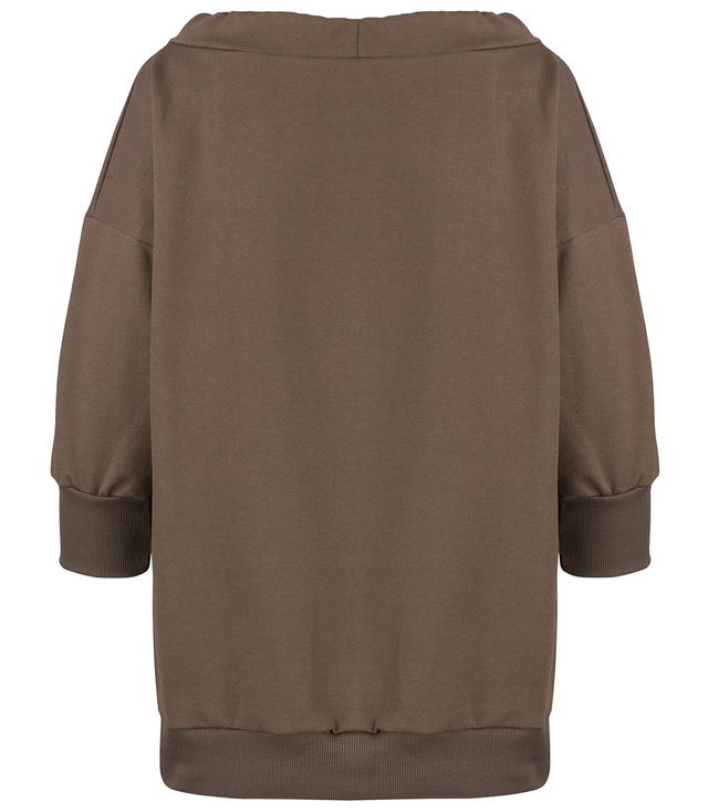 Women's oversize blouse with binding at the neckline GRETA