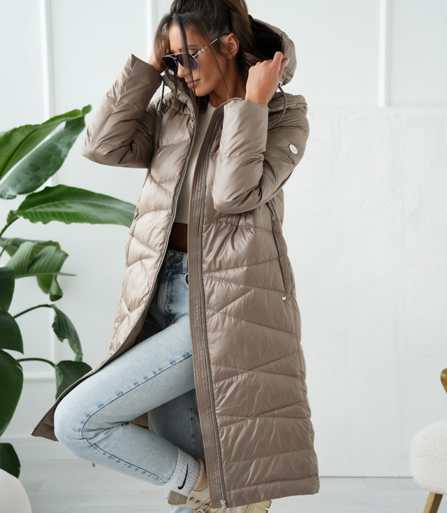 Long elegant quilted women's winter insulated coat SAMANTA