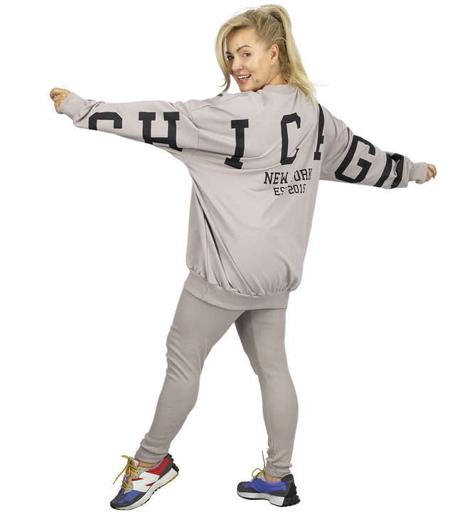 Women's tracksuit loose sweatshirt + ribbed leggings CHICAGO