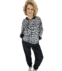 Tracksuit pants sweatshirt set velour spots leopard print LAWINIA