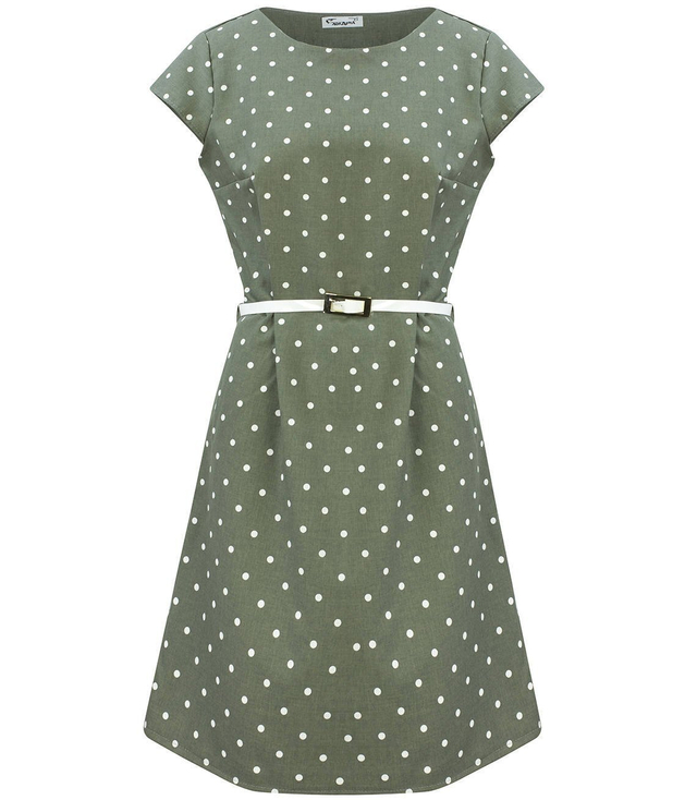 Classic Polka Dot Midi Dress 1960s