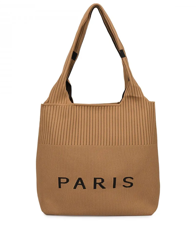 Torba shopper PARIS duża materiałowa na ramię z zamkiem