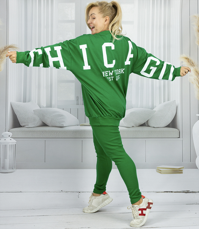 Dres damski luźna bluza + prążkowane  legginsy CHICAGO
