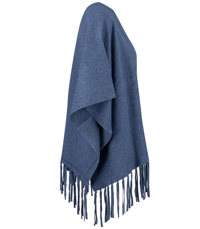 Poncho cape with decorative tassels warm elegant MILENA