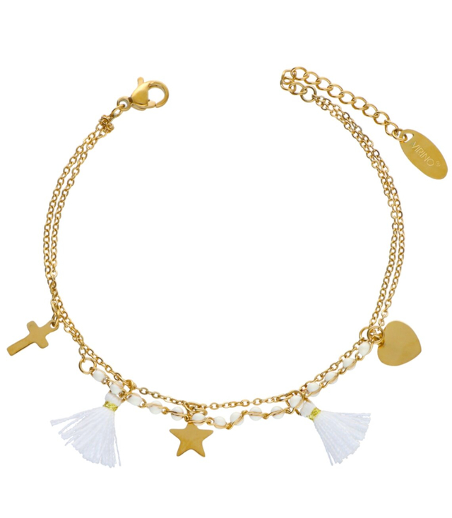 Gold bracelet cross, heart, star, clutch Gift