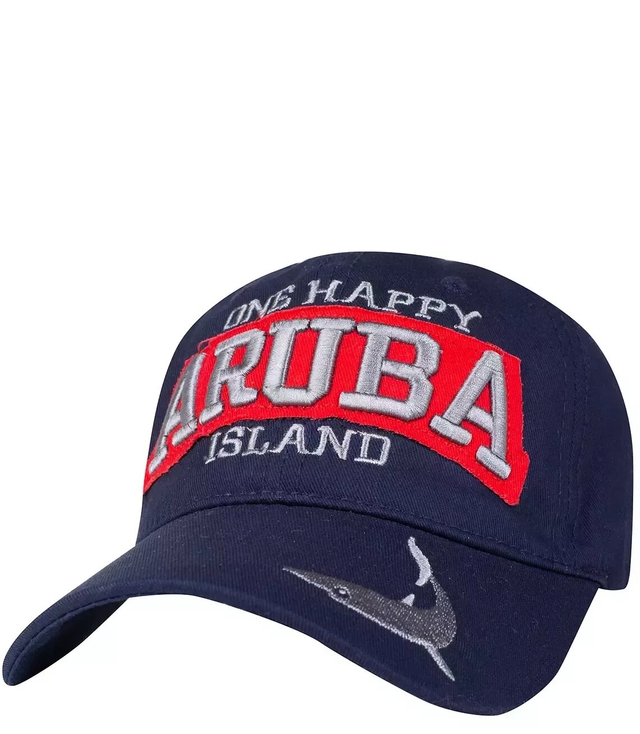 Baseball cap decorated with ARUBA lettering