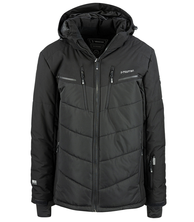 Men's quilted jacket with hood winter two-tone jacket