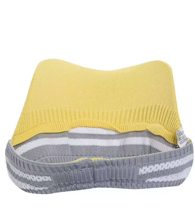 Fabric visor with elastic band in stripes