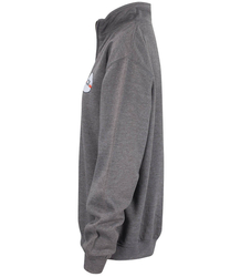 GRAY Loose sweatshirt with a collar and a zipper
