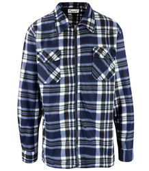 Warm fleece men's plaid shirt with zipper closure 