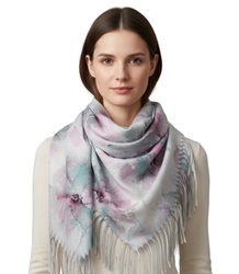 Delicate elegant women's shawl shawl with tassels