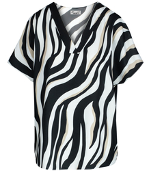 Elegant V-neck blouse with DIANA patterns