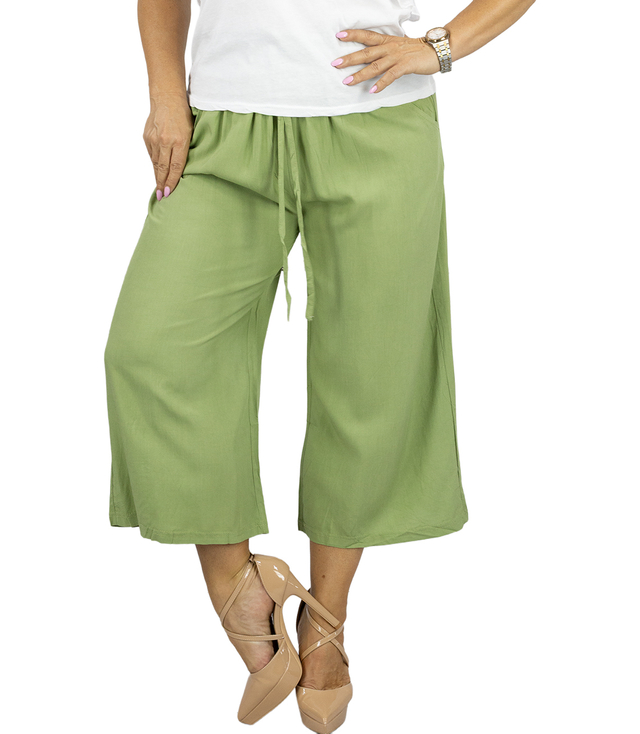 Women's cotton culotte pants, wide leg CAMILLA