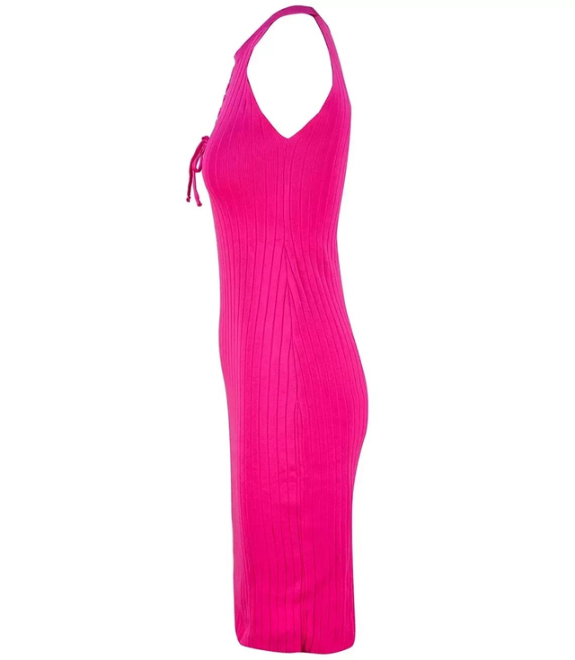 Fitted elastic midi fashionable dress