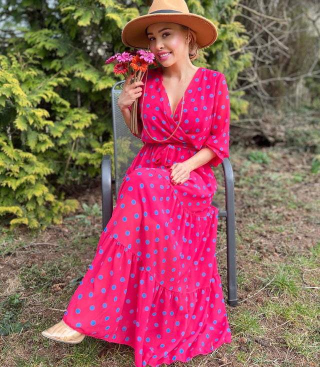 Long airy polka dot MAXI dress